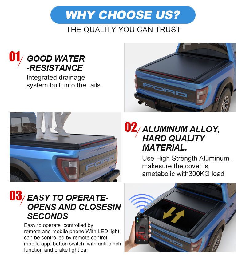 Electric Tonneau Cover with LED - Toyota Tundra